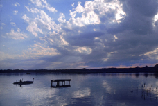 Faltboot Abend am Chiemsee